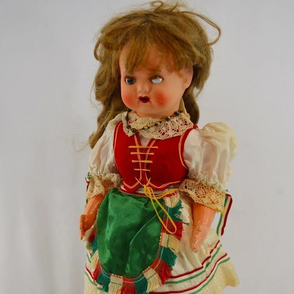 Creepy Italian Stitched Body Doll,  Vintage - Picture 1 of 15